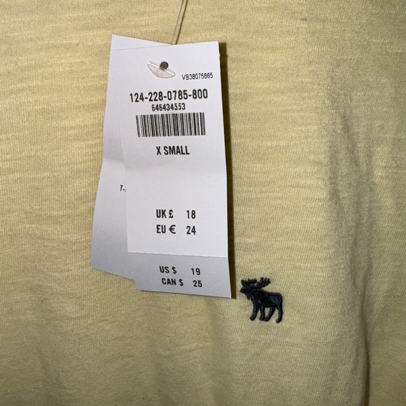 NEW YELLOW XS ABERCROMBIE SOFT TEE - Picture 3 of 4